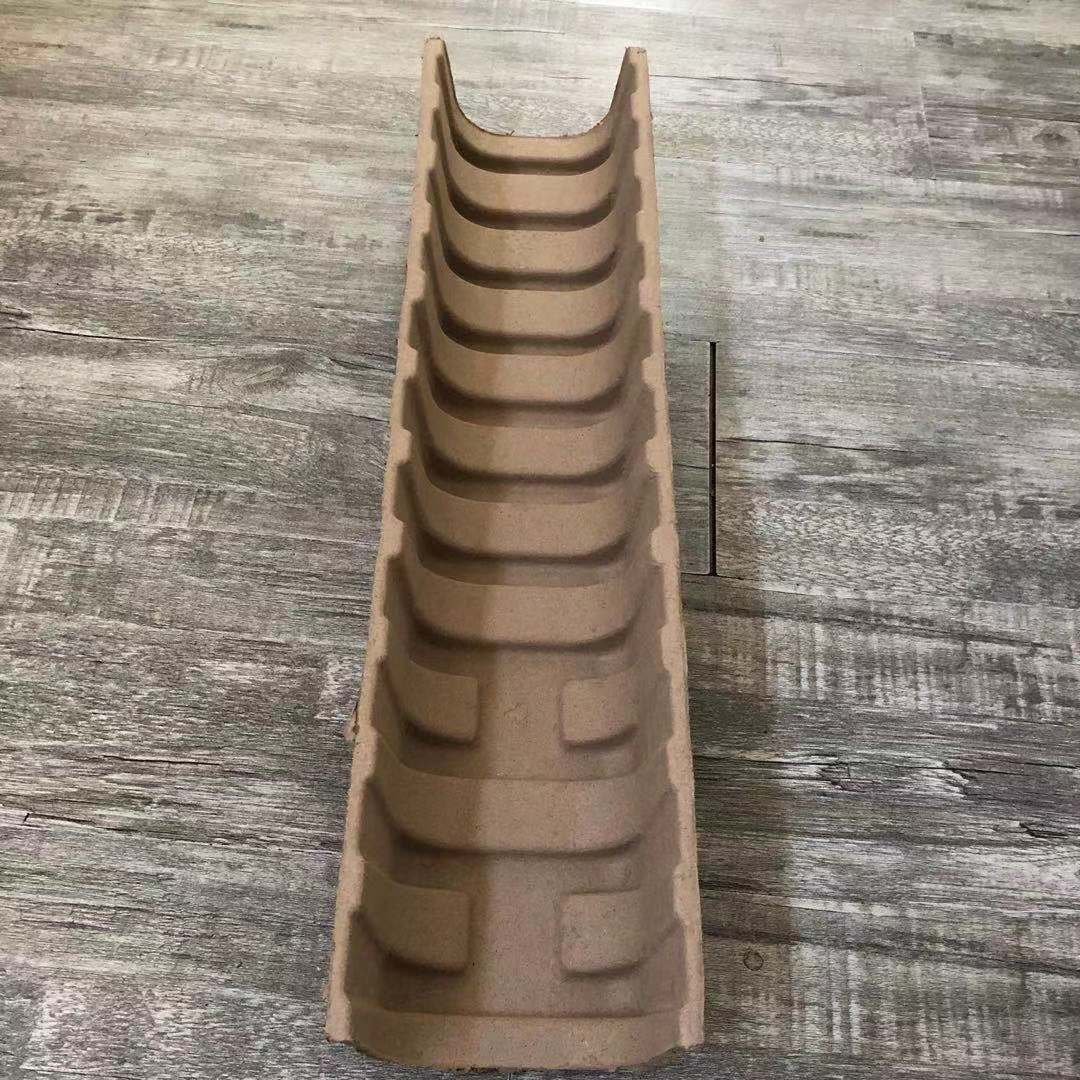 Paper moulded pulp tray of waste paper material biodegradable packaging rail protectors for surf board