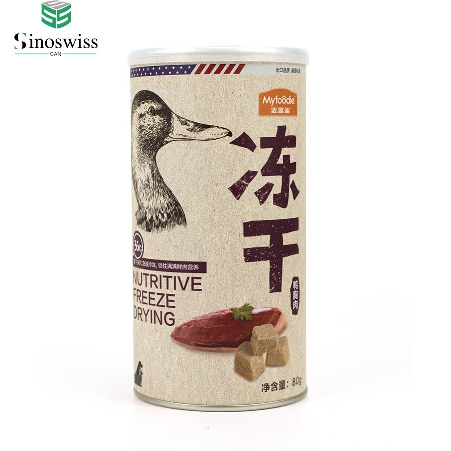 Custom Design Pet Food Packaging Cylinder Paper Tube Packaging for Dog Cat