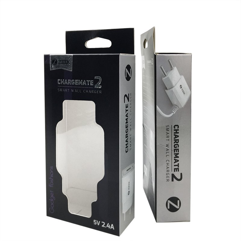 empty paper package box for iphone charger window box packaging printing