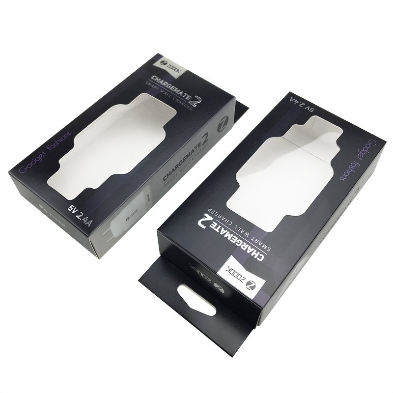 empty paper package box for iphone charger window box packaging printing