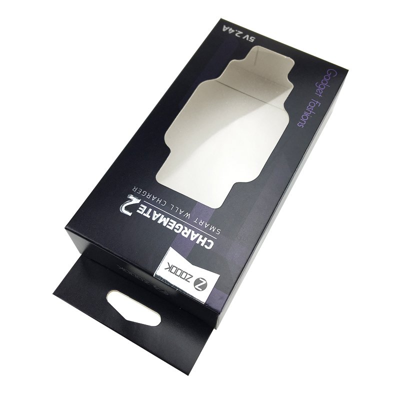 empty paper package box for iphone charger window box packaging printing