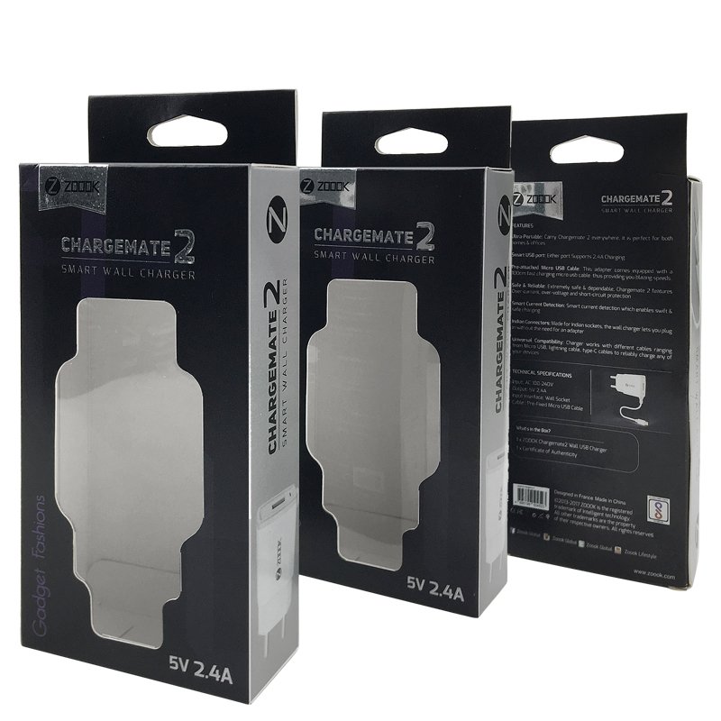 empty paper package box for iphone charger window box packaging printing