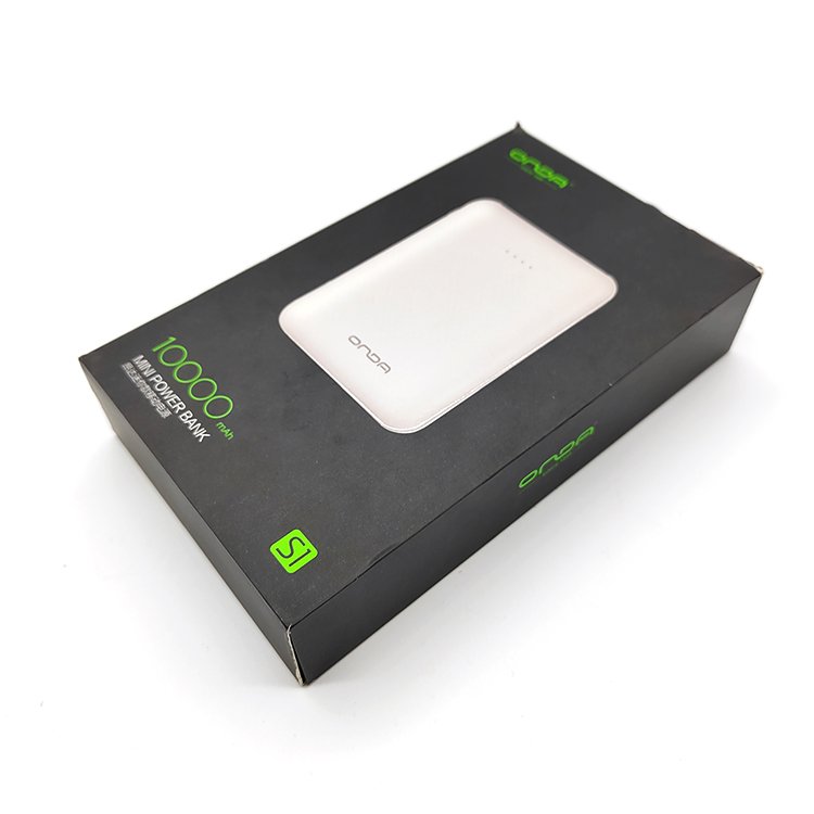 Wholesale Cheap Soft Art Paper Power Bank Packaging Custom Printed Handle Retail Power Bank Packaging Box
