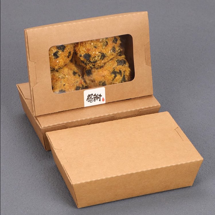 Custom DIsposable Kraft Paper Food Salad Container Box Packaging Salad Boxes box with Drawer WIndow Divider