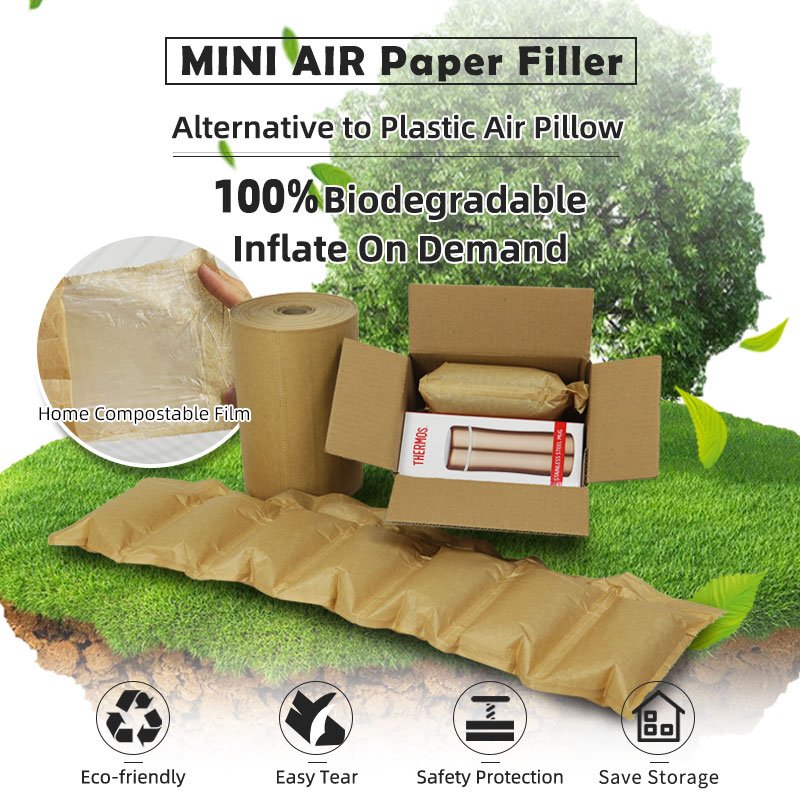 MINI AIR Eco Friendly 100% Biodegradable Kraft Paper Air Pillows Cushion Roll