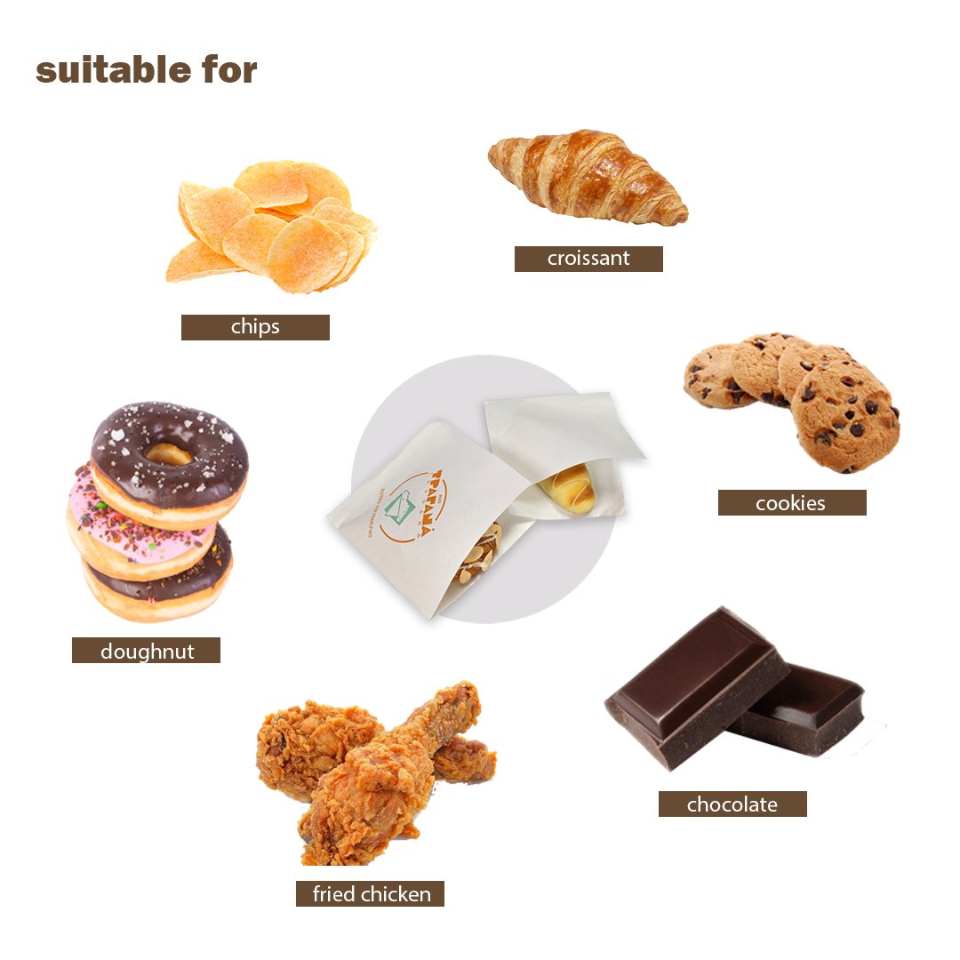 White Greaseproof Paper Sandwich Bag Double Open Food Wrapping Street Food Paper Bags Tortilla Packaging Bags with Custom Logo