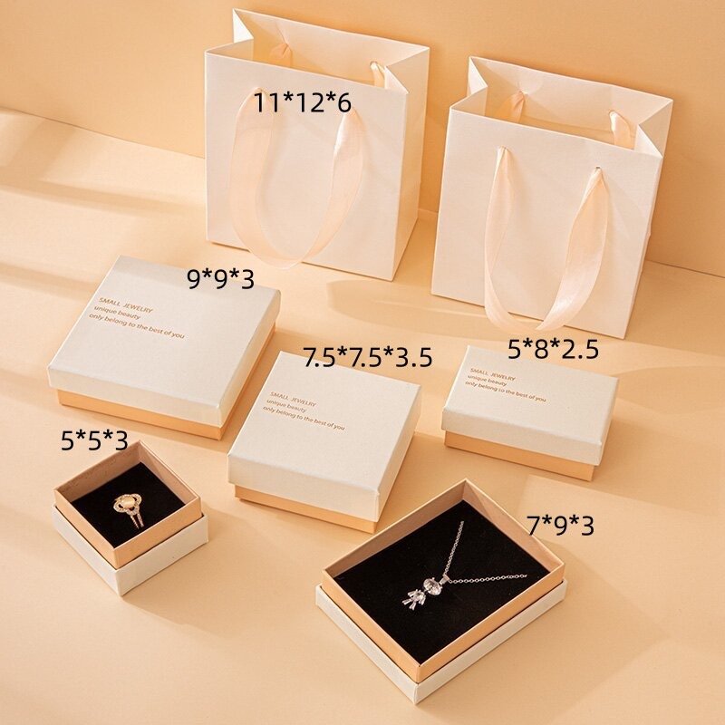 New Design Custom High end Orange Jewelry Packaging Box Ring Necklace Jewelry Storage Box