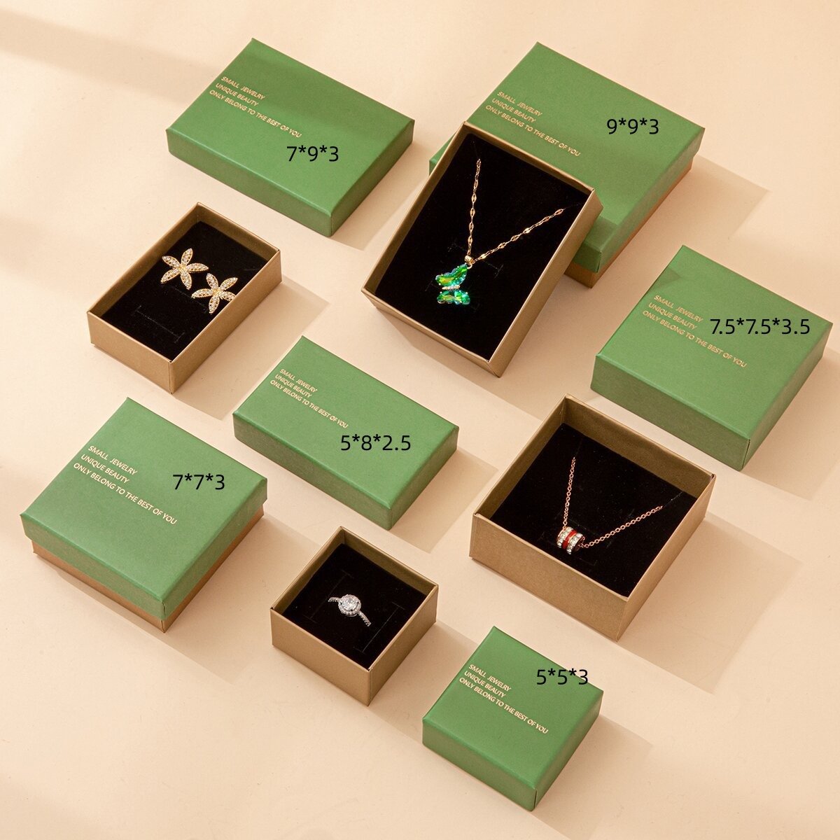 New Design Custom High end Orange Jewelry Packaging Box Ring Necklace Jewelry Storage Box