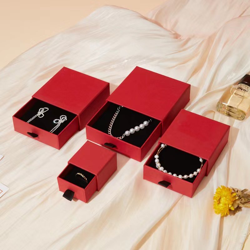 New Design Custom Luxury Packaging Paper Gift Box With Drawer Jewelry Necklace Earrings Ring Boxes