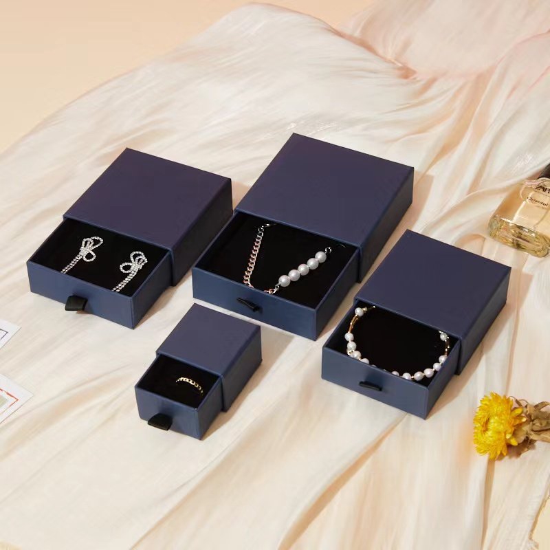 New Design Custom Luxury Packaging Paper Gift Box With Drawer Jewelry Necklace Earrings Ring Boxes