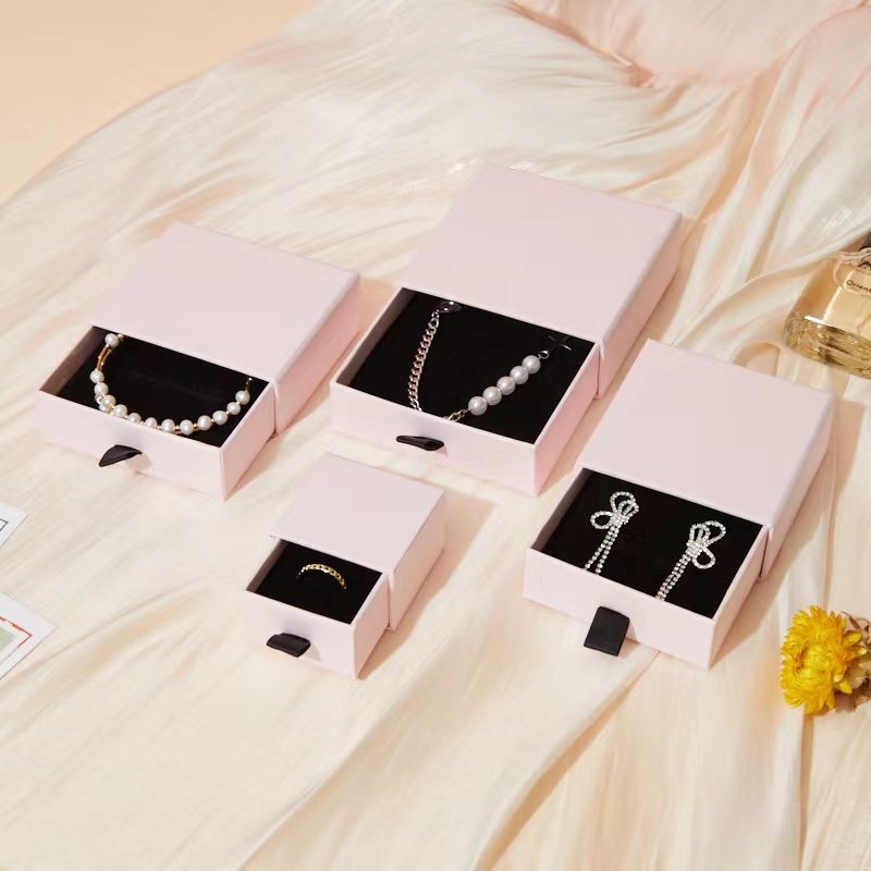 New Design Custom Luxury Packaging Paper Gift Box With Drawer Jewelry Necklace Earrings Ring Boxes