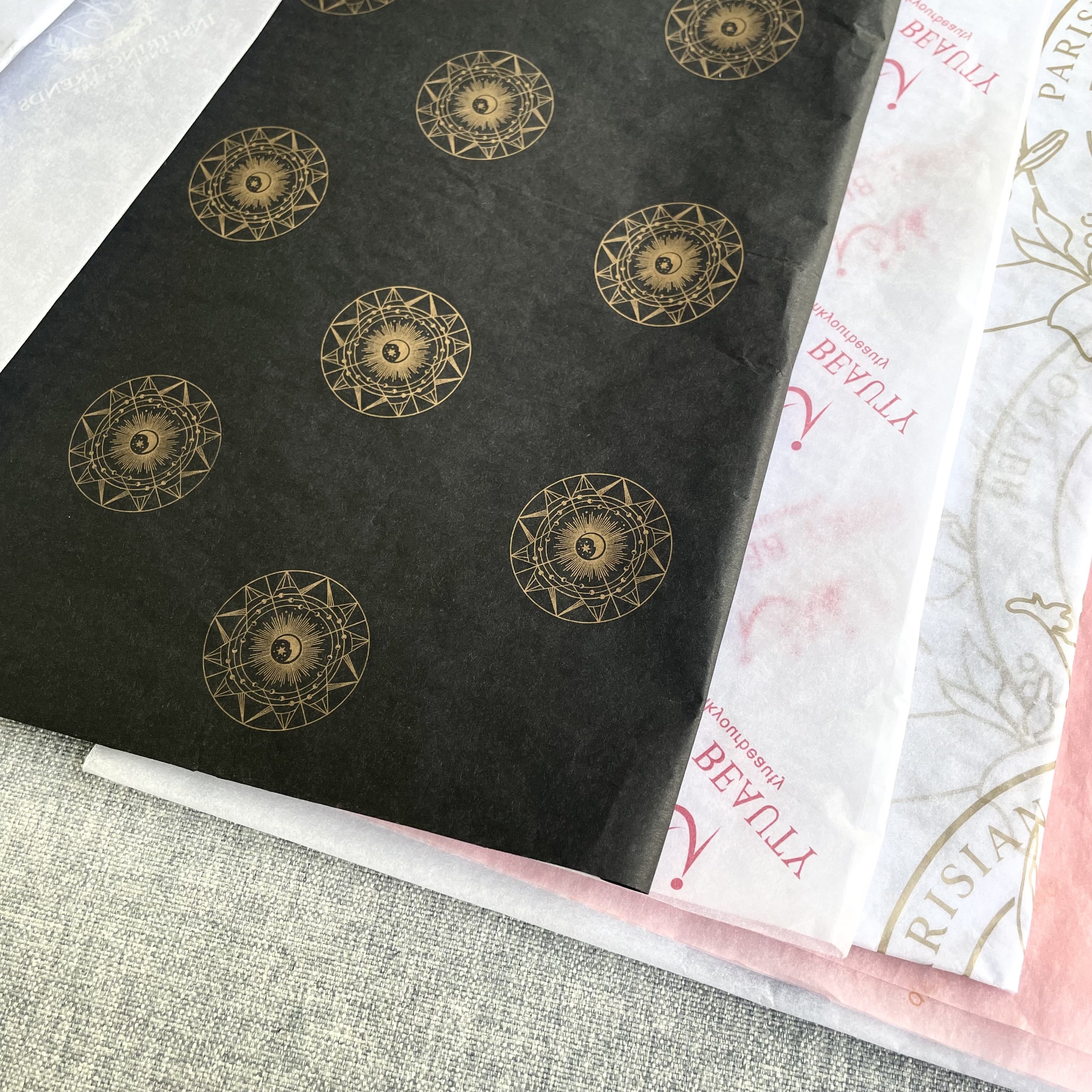 New Design Eco-friendly Packaging Custom Logo Printed Tissue Paper / Gift Wrap / Wrapping Tissue Paper Roll with Logo