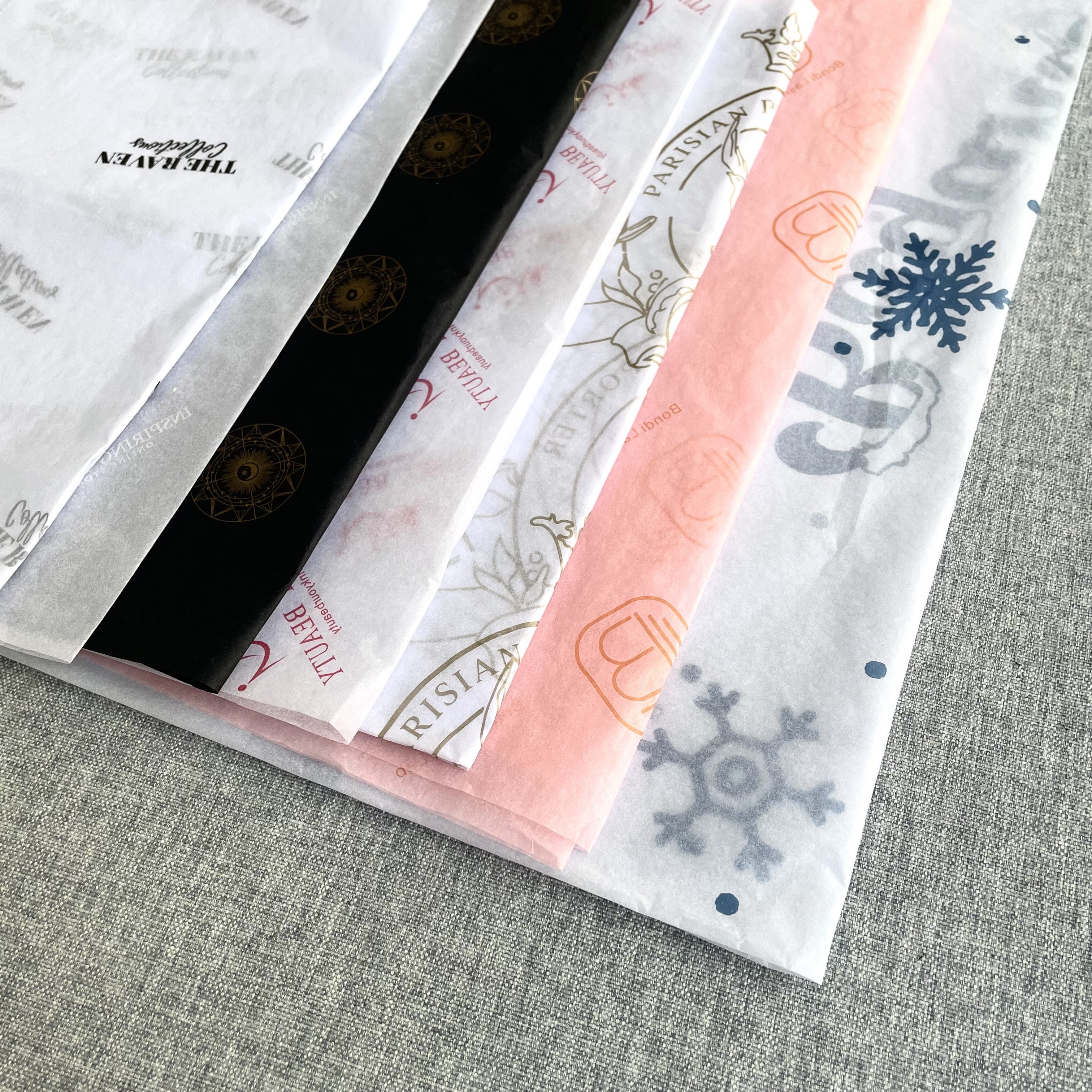 New Design Eco-friendly Packaging Custom Logo Printed Tissue Paper / Gift Wrap / Wrapping Tissue Paper Roll with Logo