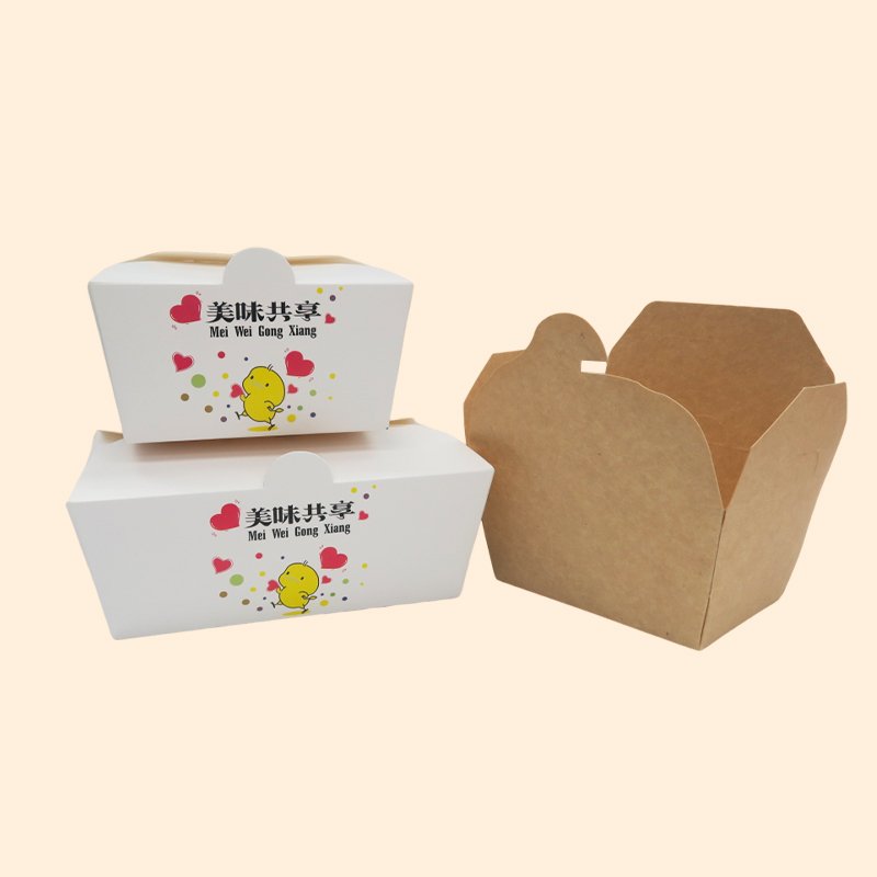 High quality food boxes french fries fried chicken paper box customized foods grade fried chicken box packaging bio-degradable