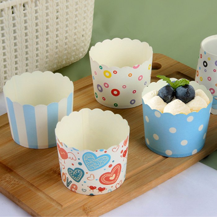 Disposable compostable cartoon cupcake high temperature baking round cupcake dessert packaging