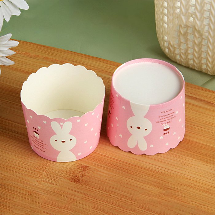 Disposable compostable cartoon cupcake high temperature baking round cupcake dessert packaging