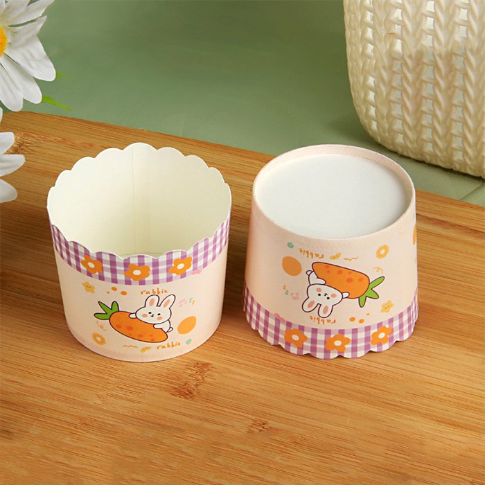 Disposable compostable cartoon cupcake high temperature baking round cupcake dessert packaging