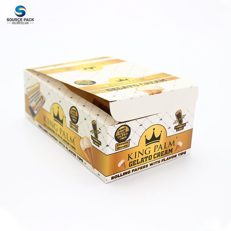 High Quality Cigar Packaging Kraft Paper Custom Counter Cardboard Retail Display Box For Rolling Tips Paper Display Box