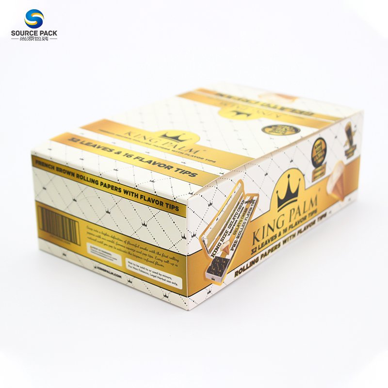 High Quality Cigar Packaging Kraft Paper Custom Counter Cardboard Retail Display Box For Rolling Tips Paper Display Box