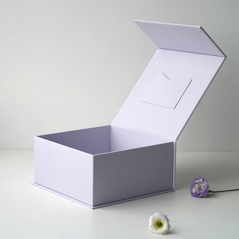 Custom Printing Cute Purple Cardboard Paper Hard Rigid Packaging Folding Magnetic Gift Box