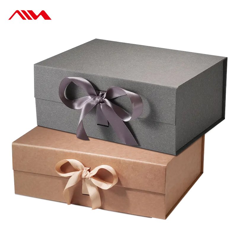 Corrugated Satin Wig Custom Logo Packaging Hair Extension Box With Ribbon Magnetic Gift Box