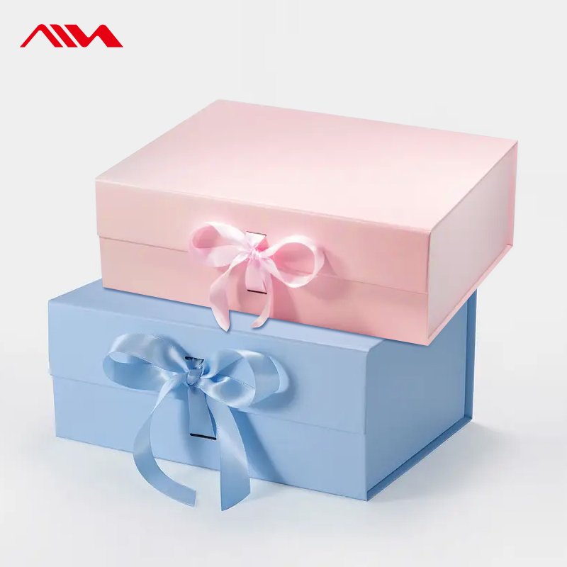 Corrugated Satin Wig Custom Logo Packaging Hair Extension Box With Ribbon Magnetic Gift Box