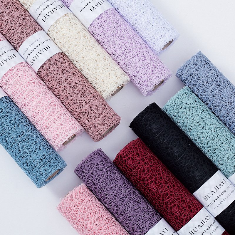 korean paper for flowers Mesh Paper Circle Net Hollow Wrapping Paper Florist Packaging Supplies for Birthday Wedding