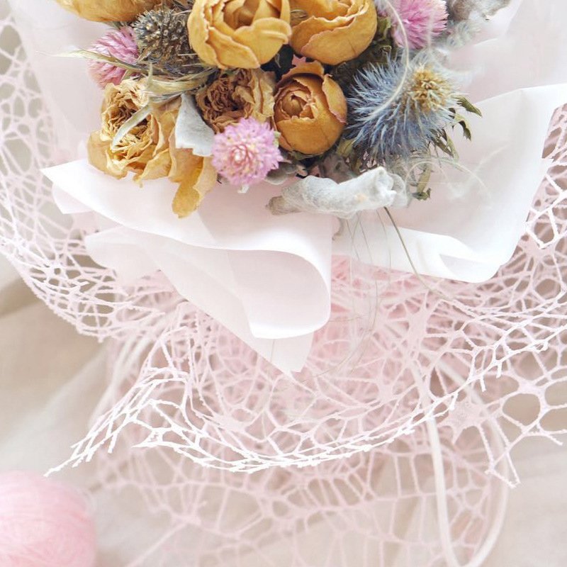korean paper for flowers Mesh Paper Circle Net Hollow Wrapping Paper Florist Packaging Supplies for Birthday Wedding