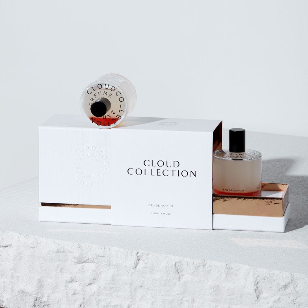 Custom luxury white perfume packaging lid and base paper gift box