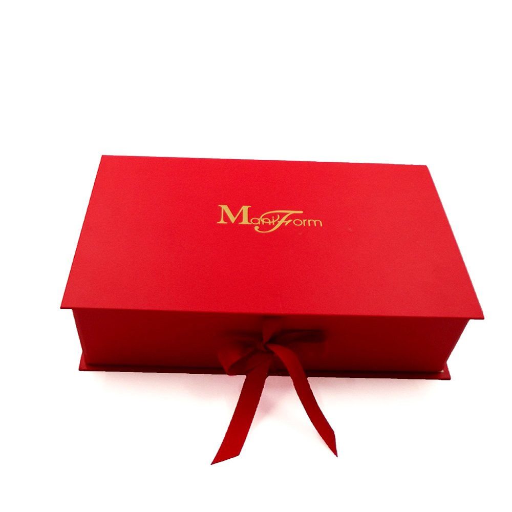 Smooth Magnetic Closure Rigid Cardboard Packaging Gift Paper Clothing Box With Ribbon
