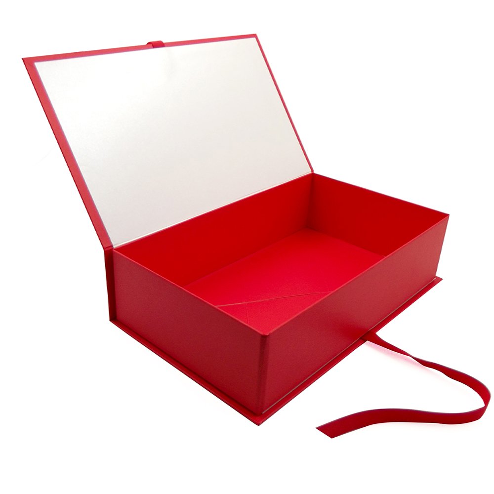 Smooth Magnetic Closure Rigid Cardboard Packaging Gift Paper Clothing Box With Ribbon