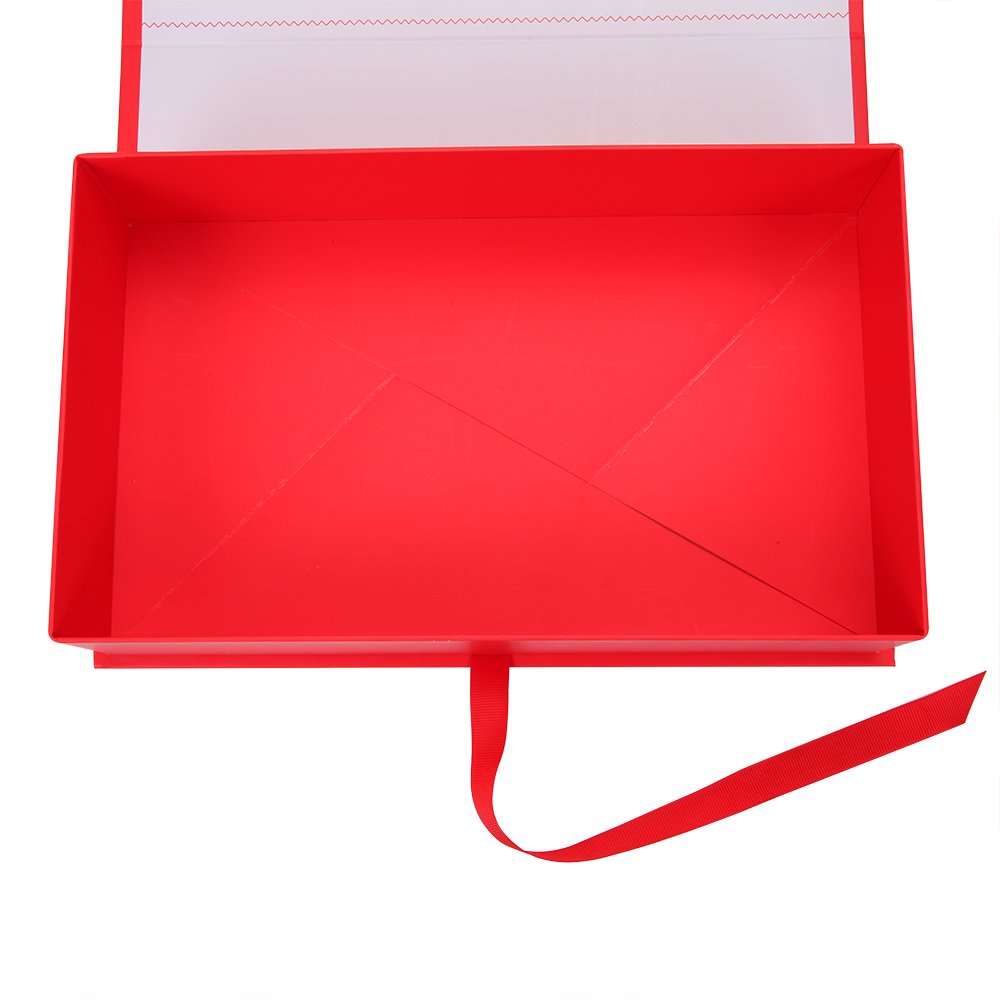 Smooth Magnetic Closure Rigid Cardboard Packaging Gift Paper Clothing Box With Ribbon