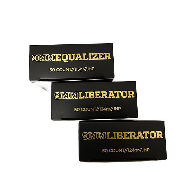 Custom Gold Stamping 9mm Ammunition Boxes Paper Packaging For Self Defense