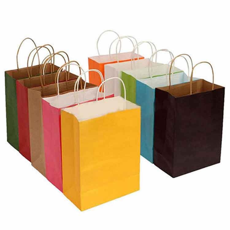 Wholesale Custom Luxury Craft Gift Brown White packaging Bolsa De Papel Printed Shopping Bag Kraft paper Bags With Your Own Logo