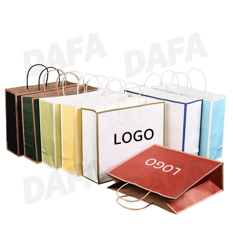 Wholesale Custom Luxury Craft Gift Brown White packaging Bolsa De Papel Printed Shopping Bag Kraft paper Bags With Your Own Logo