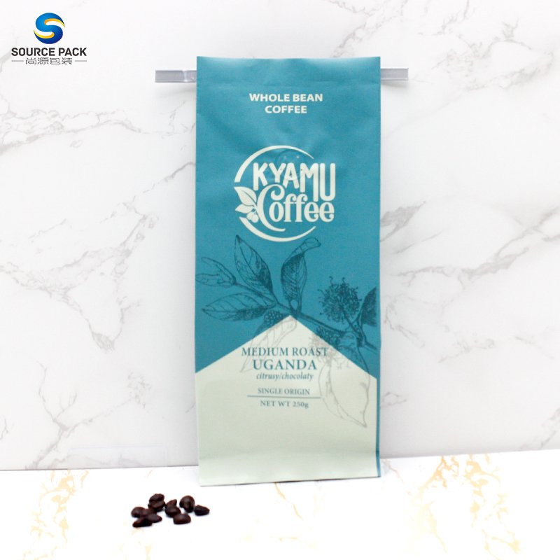 Kaffee Cafe Beans Packing Flat Bottom Pouch Custom Printed Manufacturer Packaging Zipper Valve Coffee Bag