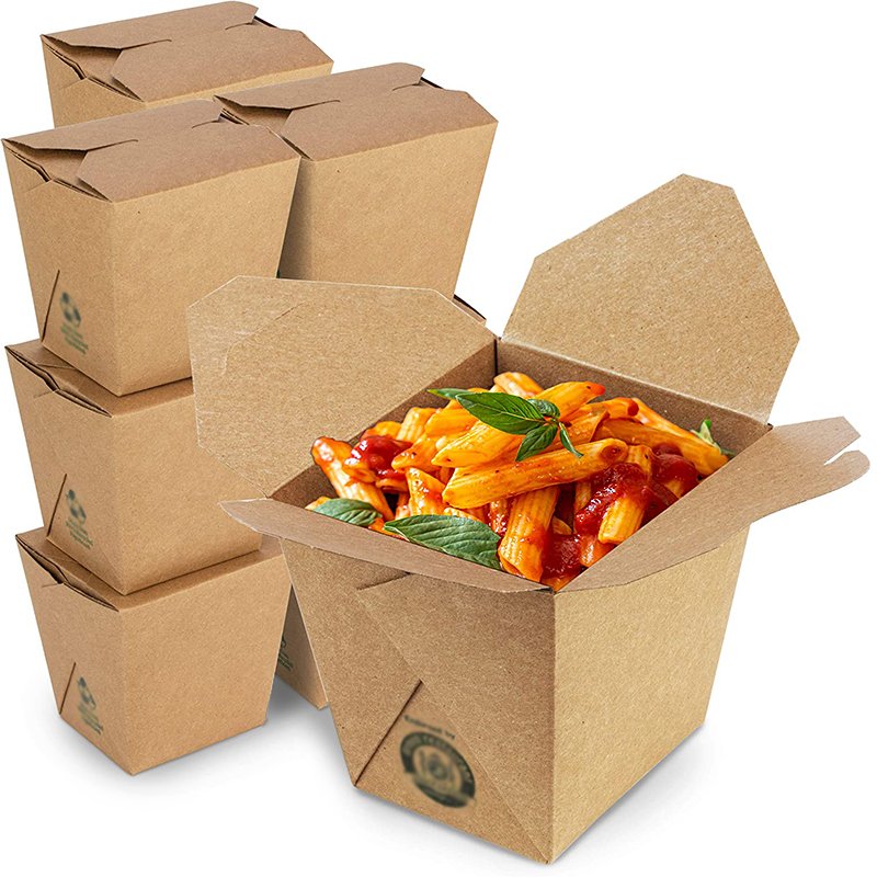 Disposable Food Container Packaging Kraft Paper Fast Food Takeaway Takeaway Kraft Paper Food Lunch Box