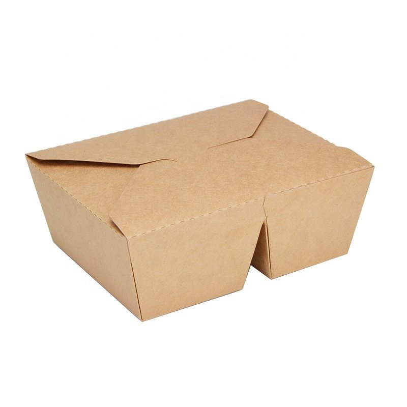 Disposable Food Container Packaging Kraft Paper Fast Food Takeaway Takeaway Kraft Paper Food Lunch Box