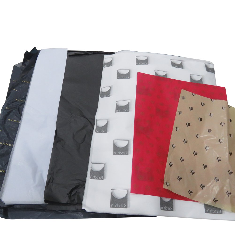Custom Tissue Wrapping Paper Color Decorative Tissue Soy Ink Printing Logo Safe Non-toxic Wax Paper