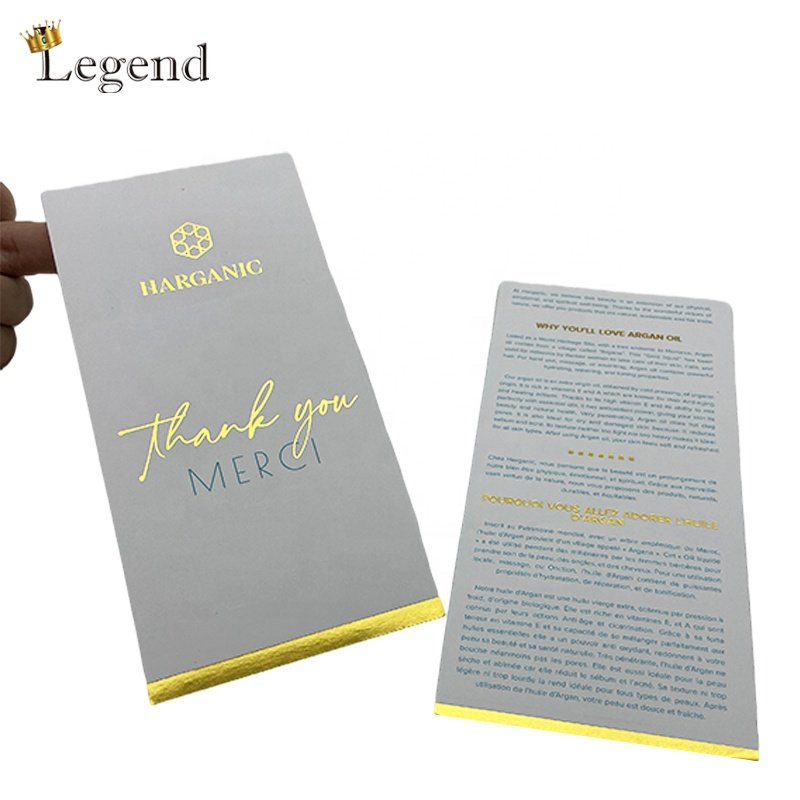 Simple Luxury Printing Gold Foil Clothes Garment Paper Gift Card Custom Thank You Card For Gift