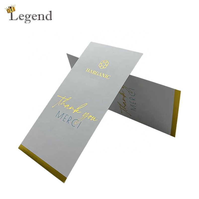 Simple Luxury Printing Gold Foil Clothes Garment Paper Gift Card Custom Thank You Card For Gift