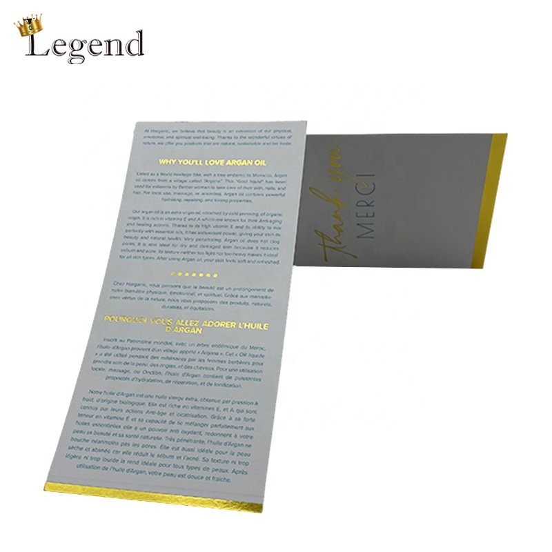 Simple Luxury Printing Gold Foil Clothes Garment Paper Gift Card Custom Thank You Card For Gift