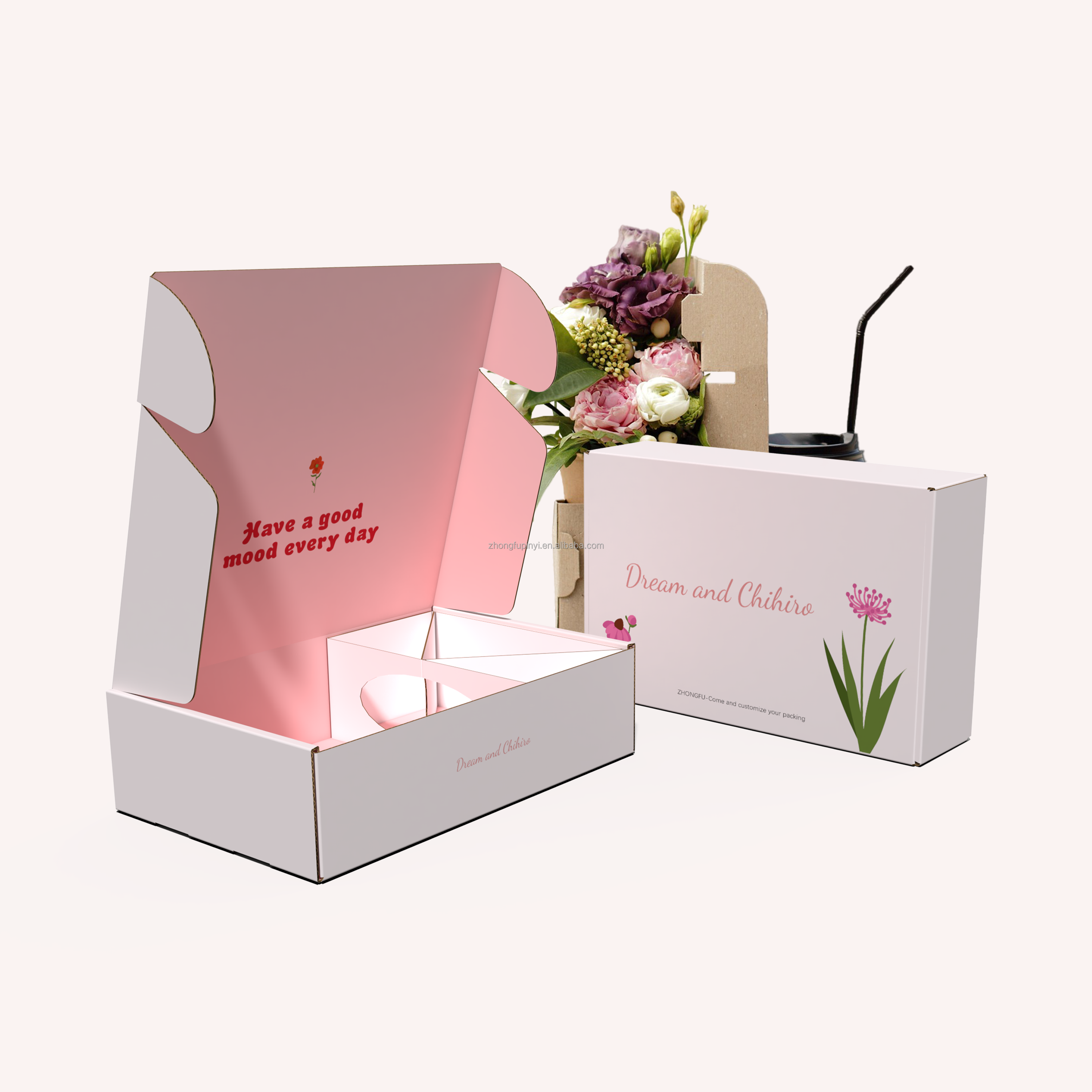 Custom Packaging Paper Luxury Flower Hat Gift Boxes Wholesale I Love You Roses Paper Box For Packaging Flowers
