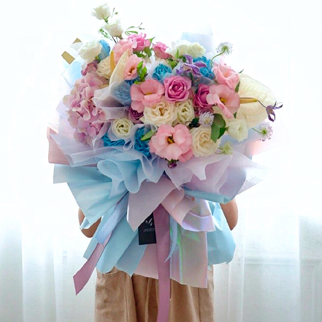 Non-woven Flower Gift Wrapping Roll Luxury Waterproof Custom Printed Tissue Paper For Packaging