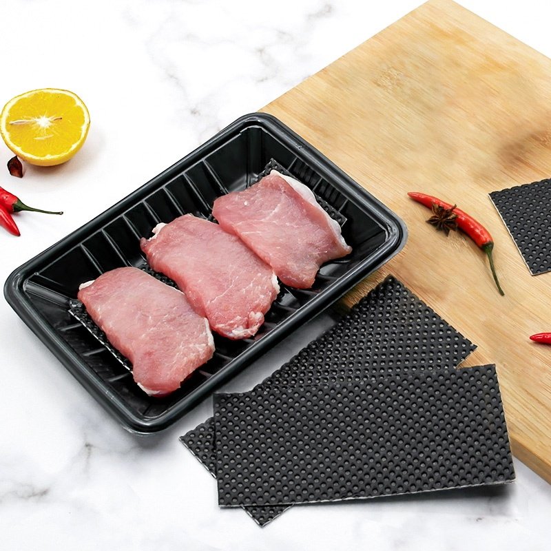 Frozen Chicken Meat Packing Tray With Absorbent Pads Disposable Food Grade Packaging Blood Absorbent Pad Meat