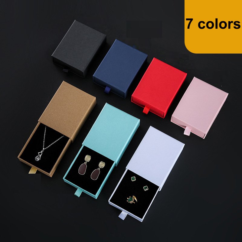 Custom Logo Luxury Jewelry Packaging Pink Paper Gift Jewelry Earring Bracelet Necklace Ring Storage Boxes