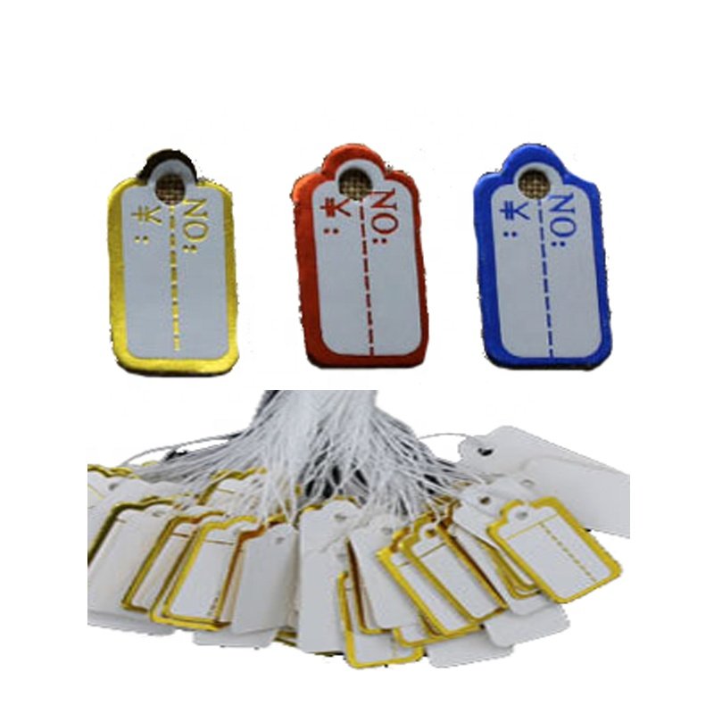 China Factory Jewlery Price Tag Pendurar White Jewelry Brand Price Tag with String Small Labels for Jewellery