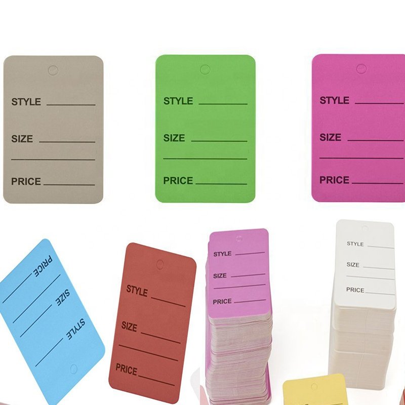 China Factory Jewlery Price Tag Pendurar White Jewelry Brand Price Tag with String Small Labels for Jewellery