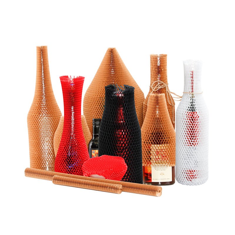 Wholesale honeycomb paper wrap packaging cover wine bottle protector sleeve