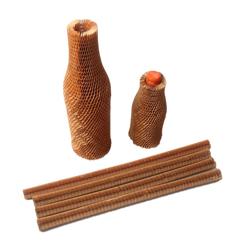 Wholesale honeycomb paper wrap packaging cover wine bottle protector sleeve
